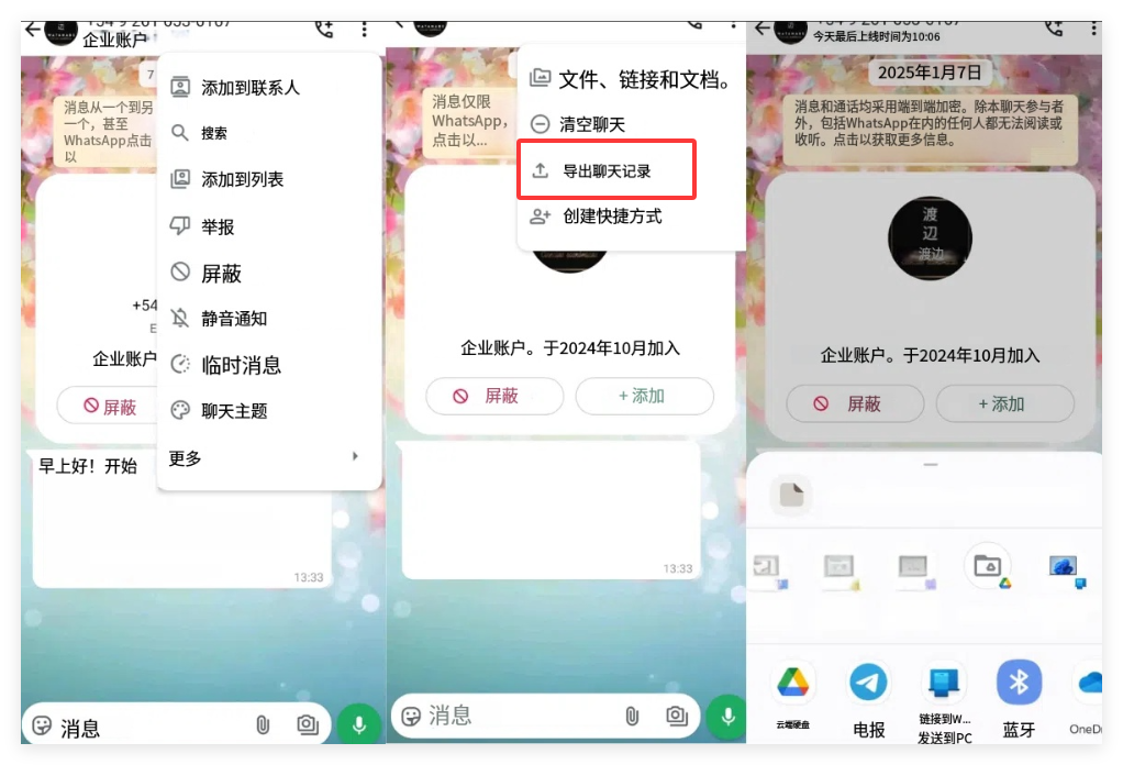 WhatsApp 如何导出聊天记录