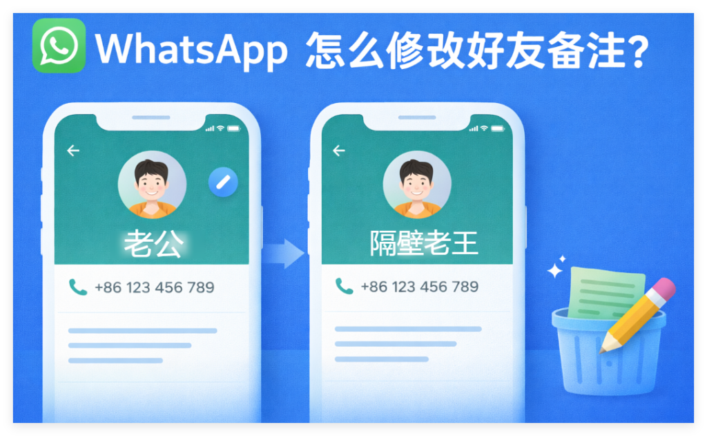 WhatsApp 怎么修改好友备注
