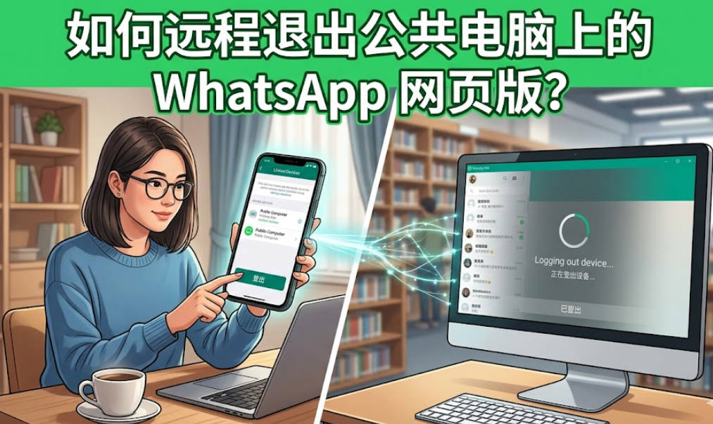 如何远程退出公共电脑上的 WhatsApp 网页版