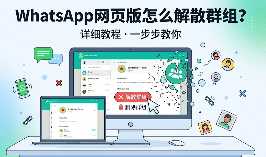 WhatsApp网页版怎么解散群组