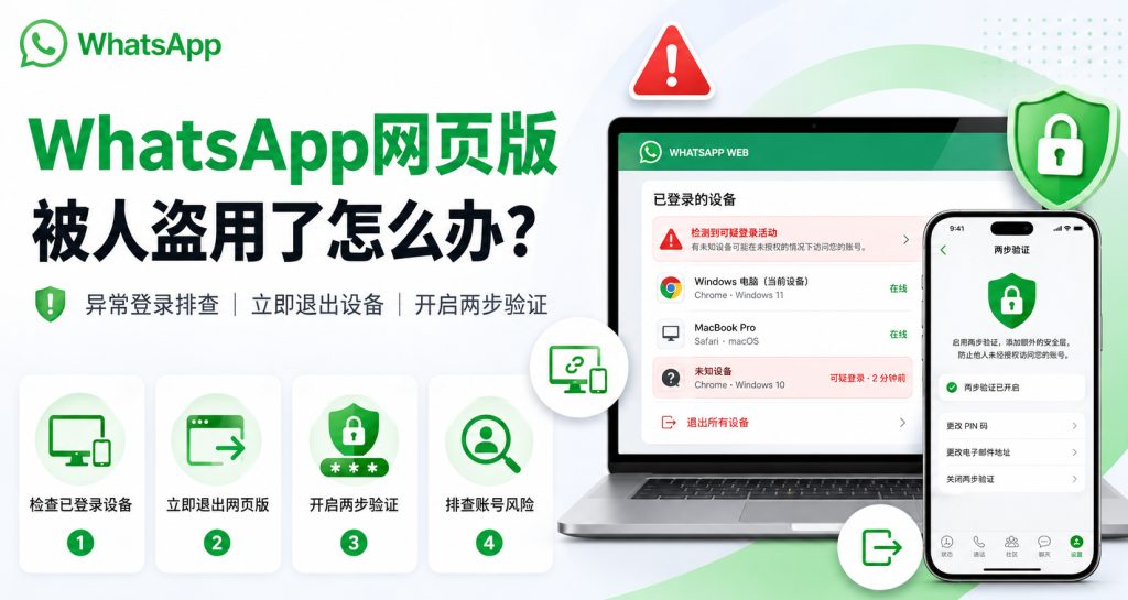 WhatsApp网页版被人盗用了怎么办